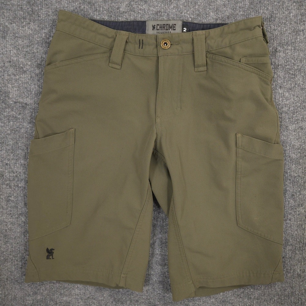 Chrome Industries Shorts‎ Mens 28 Green Powell Cargo Performance Cycling Biking
